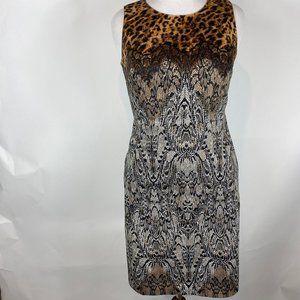 Ann Taylor Leopard Print/Lace Print Dress Size 8